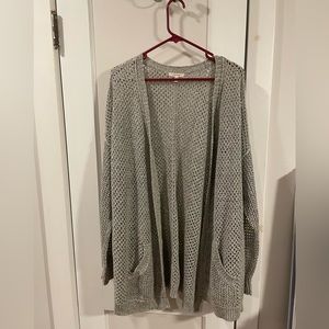 Maurices Gray with large knit holes Cardigan Sweater Size 2